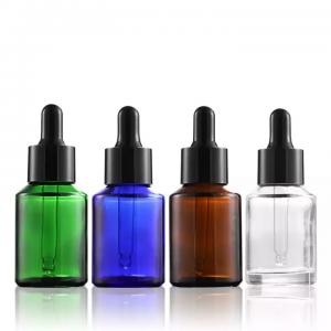 Brown oblique shoulder oil bottle, stock liquid bottle, blue green transparent oblique shoulder dropper bottle