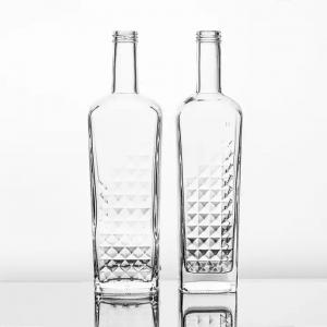 750ml 1000ml clear square liquor vodka glass bottle with screw top