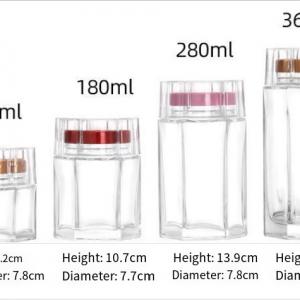 Acrylic cover six-sided that is thickened honey bottle pickle bottle jam mason jar