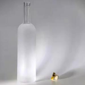 Custom Design Frosted Absolute Vodka Glass Bottles and Corks
