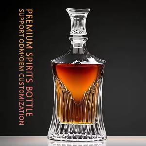 Customizable 750ml Frost Custom Cylinder Crystal Glass Wine Liquor Bottle