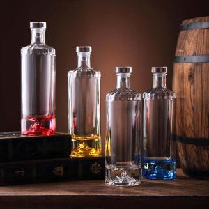 Customized 200ml 375ml 500ml 700ml 1000ml Extra Flint Glass Bottle for Gin Vodka Whisky Tequila Liquor Alcohol Spirits