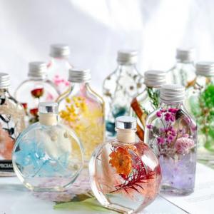 Clear glass floating vase Eternal flower dried flower Aromatherapy bottle Votive bottle Drifting empty bottle with lid