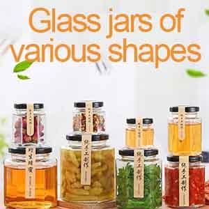 Glass jars of various shapes