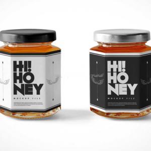 Hexagonal glass jar-1