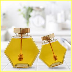 Hexagonal glass jar-3