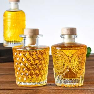 Embossed glass fruit bottle, argyle glass bottle