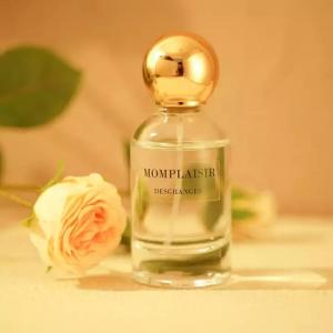 OEM empty round Zamak Gold cap perfume glass bottle