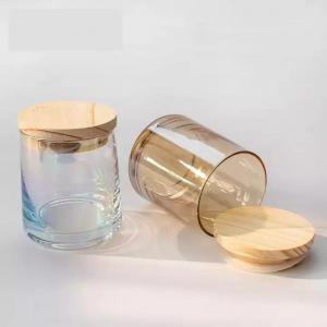 Unique Scented Candle Container Clear Grey Glass Candle Jars