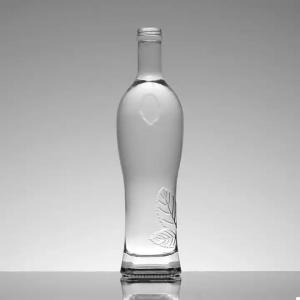 high end clear glass bottle wine bottles 500ml 700ml liquor glass bottle